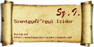 Szentgyörgyi Izidor névjegykártya